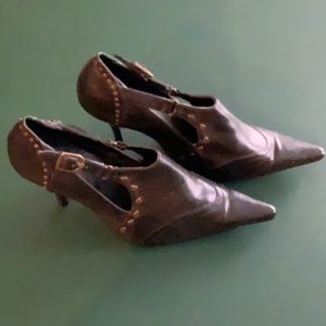 UNSensored Footwear Black Studded Heel Ankle Boots Sz9